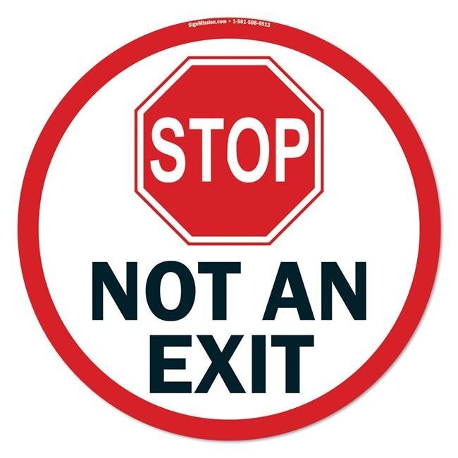SignMission FD-R-16-6PK-99831 6 x 18 in. Non-Slip Vinyl Floor Decal - Not An Exit - Pack of 6